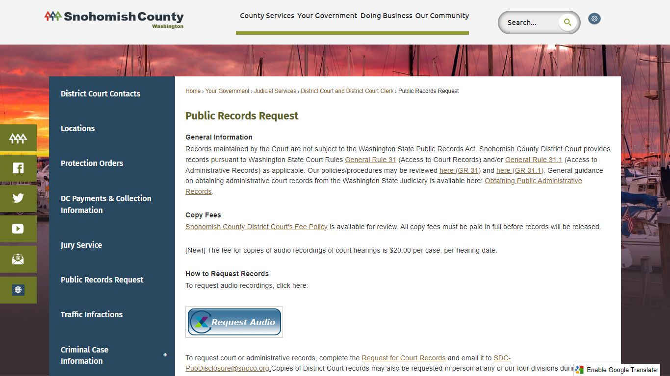 Court Records Request | Snohomish County, WA - Official Website